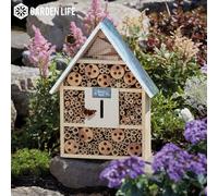 Wooden Insect Hotel for Garden and Outdoors - Natural Bee and Bug House for Wildlife - Shelter and Nesting for Beneficial Insects - 29x9x38cm - Thompson & Morgan