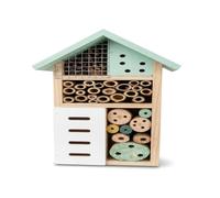 Garden Insect Hotel - Natural Pine Wood Bug House for Bees, Ladybirds & Beetles - Outdoor Insect Nesting Box for Pollinators - 13 x 8.5 x 26 cm