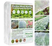 Garden Insect Netting, 2.5 x 5M Ultra Fine Mesh GardenNetting for Protection Vegetables Plants Fruits Flowers Crops Greenhouse, Anti Bird Butterfly Net Cover for Outdoor Patio