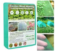 Garden Insect Netting, 2.5 x 5M Ultra Fine Mesh Insect Netting for Protection Vegetables Plants Fruits Flowers Crops Greenhouse, Green Anti Bird Butterfly Net Cover for Outdoor Patio