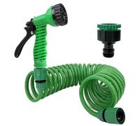 Garden Irrigation Water Pipe Sprinkler Head with 7-Function Nozzle Hose(15M)