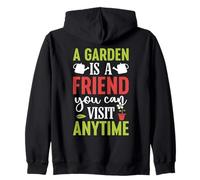 Garden Is A Friend You Visit Gardening Plant Lover Gardener Zip Hoodie