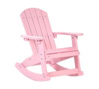 Beliani Garden Kids Rocking Chair ADIRONDACK Pastel Pink, Pink