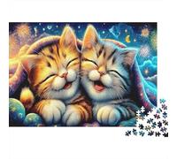 Garden Kittens 1000pc Jigsaw Puzzle for Puzzle Enthusiasts Sturdy Recycled Paper Cats Sleeping Art Home Decor Wall Art Gift for Friends VaCation Indoor Jigsaw 70x50cm/1000pcs