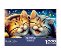 Garden Kittens Thousand Piece Two Cats Cozy Smiling Portraitcardboard Jigsaw Puzzle for Adults Premium Precision Cut Thick Pieces Home Decor Wall Decor 38x26cm/1000pcs