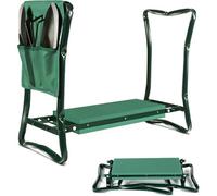 Garden Kneeler 2-In-1 Folding Gardening Padded Seat And Kneeling Stool Tool Bag