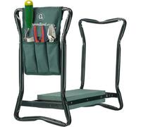 Garden Kneeler Seat With Handles, Foldable Gardening Stool With Tool Bag & Claw Gloves, 2-In-1 Heavy Duty Metal Frame Kneeling Pad
