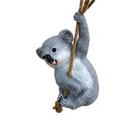 Garden Koala Bear Statue - Funny Resin Swing Sculpture for Outdoor Décor, Patio, Yard, Lawn - Adorable Indoor Figurine Hanging Tree Ornament
