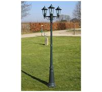 Garden Lamp Post 215cm Dark Green Aluminium 3-Arm Outdoor IP44 E27 Socket Decor