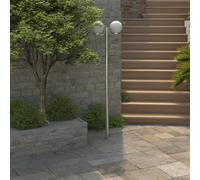 Garden Lamp Post 3-Head 220cm White Stainless Steel PMMA Outdoor Lights IP44 E27