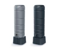 Garden Large Rectangular Plastic Water Butt Optional Connection Kit, Balcony, Terrace Stand 110 litres (Grey + Connection Kit)