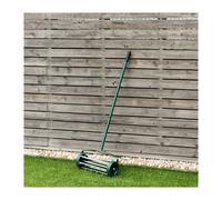 Garden Lawn Aerator Roller Rolling Push Tine Spike Soil Lawn Aerator
