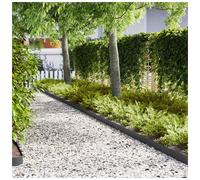 Lawn Edging 10 pcs Black 100 x 0.05 x 15 cm Cold Rolled Steel
