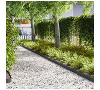 Garden Lawn Edging Black Cold Rolled Steel 10pcs 100 x 15 cm Outdoor Durable Set