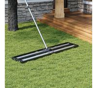 Garden Lawn Levelling Rake with Aluminium Alloy Rollers, 114cm W