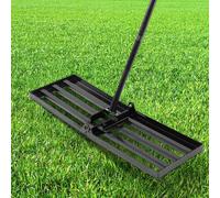Garden Lawn Levelling Rake with Foldable Head & Detachable Handle