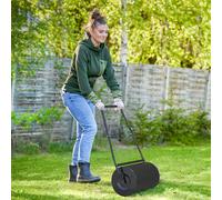 Outsunny 38L Water/Sand Filled Garden Lawn Roller, Black