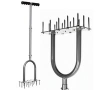 Garden Lawncare Guy Manual Lawn Aerator Tool, 15 Solid Tine Steel Spikes For Grass Aeration