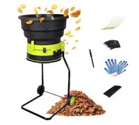 Garden Leaf Crusher With Wheels And Storage Bag, Electric Leaf Mulcher Compost Shredder 2500w, 8000rpm Electric Chipper For Yard Cleanup, Composting (no power cord)
