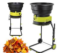 Garden Leaf Shredder 2500W with Wheels and Storage Bag, 8000 RPM Electric Shredder for Yard Cleanup and Composting