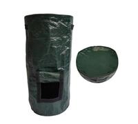 Garden Leafing Bags Wear Resist Compost Bin Bag Sealed Zippered Lid Yard Garbage Collapsible With Handles Gardening Container(58L Without Window)