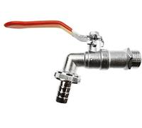 Garden Lever tap 1/2" bspm Inlet Thread,1/2" Garden Hose Barb Ideal for Water Butts,rain Barrels and as a Standpipe