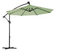 Garden Gear Solar LED Cantilever Parasol w/ Cover - Green, Green