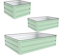 Garden Life Raised Metal Planters in Light Green Easy Assemble (2x Planters 80x60cm)