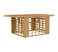 vidaXL Garden Table Black 100 x 55 x 37 cm PE Rattan and Glass