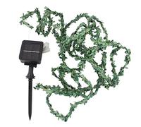 Garden Lights Solar Lights Outdoor Garden 2 Meter Artificial Green Leaf Lights Strings Waterproof Outdoor Garland Solar Fairy Light for Garden Decoration 20 LED Light