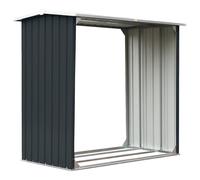 Garden Log Storage Shed Firewood Shed Galvanised Steel Grey Multi Sizes vidaXL