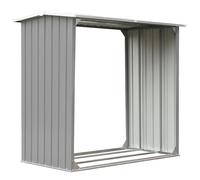 vidaXL Log Storage Shed Galvanised Steel Brown Garden Outdoor Firewood Sheds