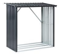 Garden Log Store SCHEGGINO 165 cm 89 cm Metal Graphite Grey