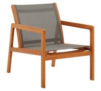 Garden lounge chair Grey Textilene Seat Solid Eucalyptus Wood 60x83.5x77.5cm ECO