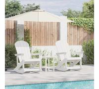 Garden Lounge Set 3 pcs White HDPE