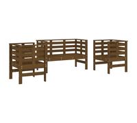 Garden Lounge Set 3 Piece Outdoor Lounge Set Chair Solid Wood Pine vidaXL