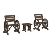Garden Lounge Set 3 Piece Outdoor Table and Chairs Set Solid Wood Fir vidaXL