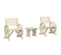 Garden Lounge Set 3 Piece Outdoor Table and Chairs Set Solid Wood Fir vidaXL