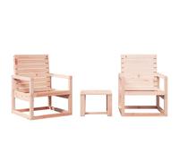 vidaXL Garden Lounge Set 3 Piece Outdoor Lounge Set Wax Brown Solid Wood Pine
