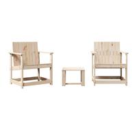 Garden Lounge Set 3 Piece Outdoor Table and Chairs Solid Wood Pine vidaXL