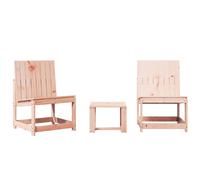 Garden Lounge Set 3 Piece Outdoor Table and Chairs Solid Wood Pine vidaXL