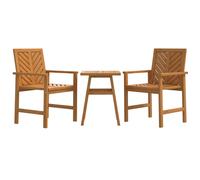 Garden Lounge Set 3 Piece Solid Wood Acacia Side Table Dining Chair vidaXL