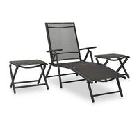 3 Piece Garden Lounge Set Textilene And Aluminium