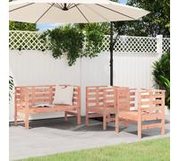 Garden Lounge Set 3pc. White Solid Pinewood Slatted Bench 111.5cm Chairs 61.5cm