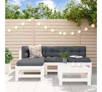 Garden lounge set 5pc white pine solid pinewood corner 63.5x63.5x60cm modular UK