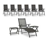 Garden Lounge Set 9 Piece Outdoor Patio Chair Seating Anthracite/Silver vidaXL
