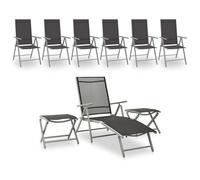 Garden Lounge Set 9 Piece Outdoor Patio Chair Seating Anthracite/Silver vidaXL