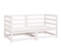 vidaXL Garden Corner Sofas Outdoor Sectional Sofa 2 pcs White Solid Wood Pine
