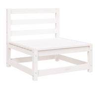 vidaXL Garden Middle Sofa White Solid Wood Pine, White