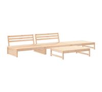 Garden Lounge Set Outdoor Modular Sofa Set 4 Piece Solid Wood Pine vidaXL